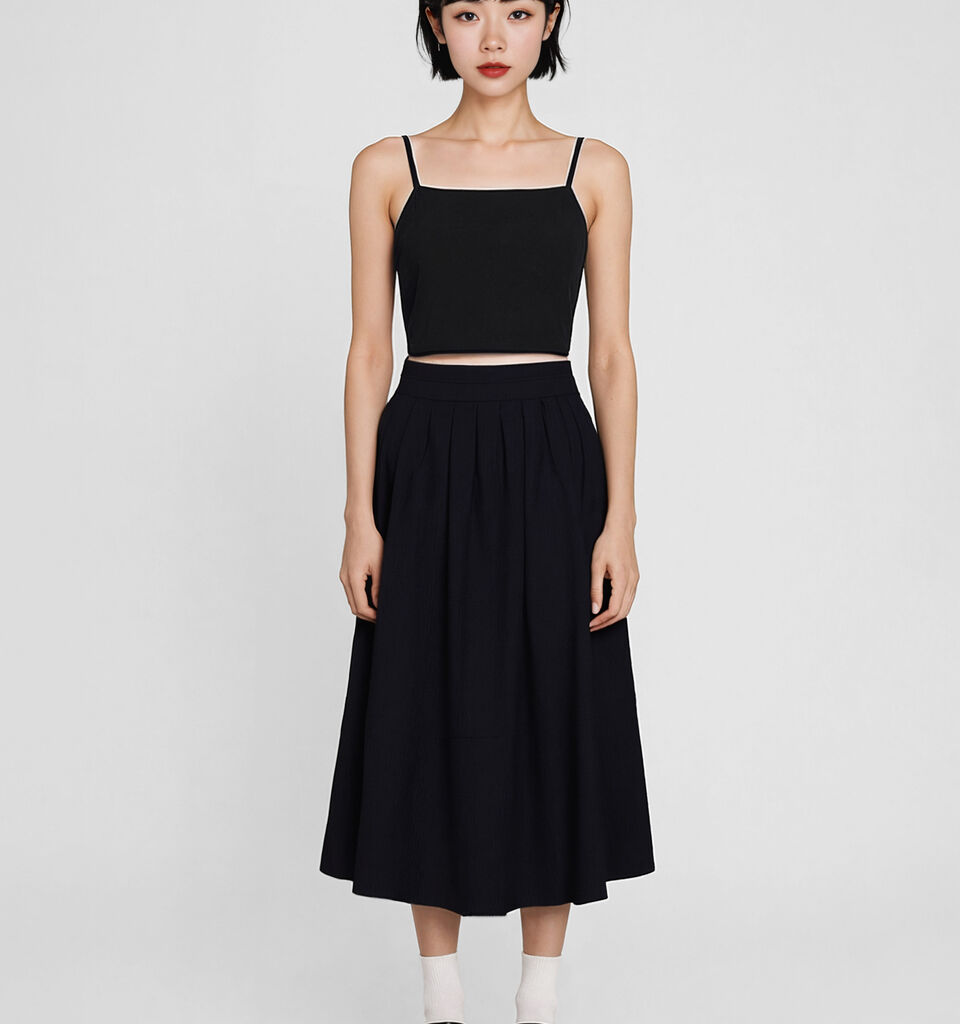 Black bustier with jacquard pattern - sisley k top - Preto | Sisley K image number 1
